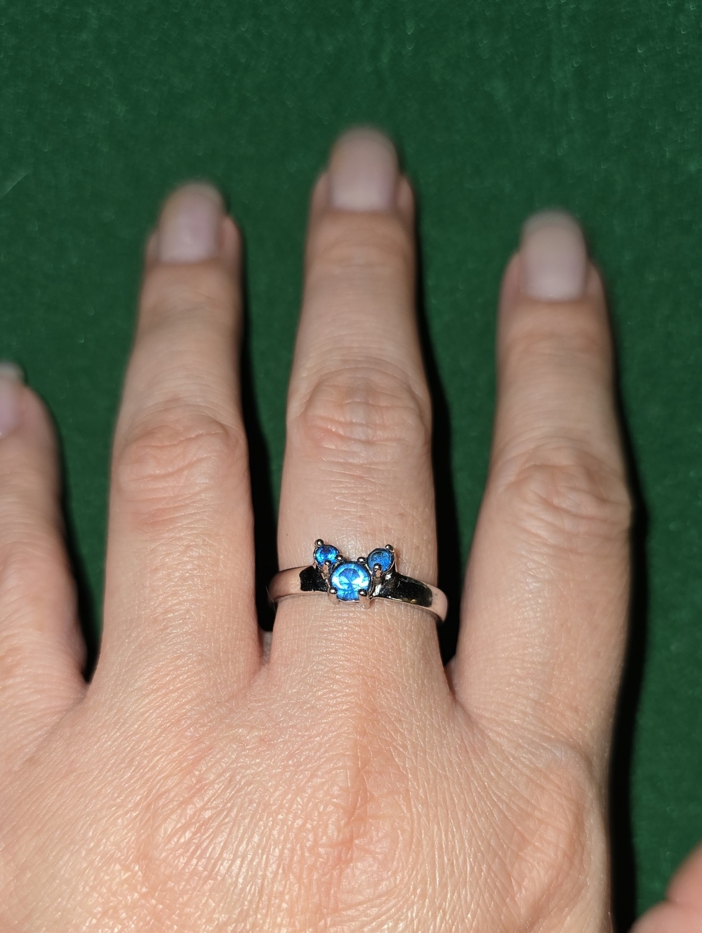 Official Disney Parks Mickey Mouse Icon Blue Crystal Birthstone Souvenir Ring